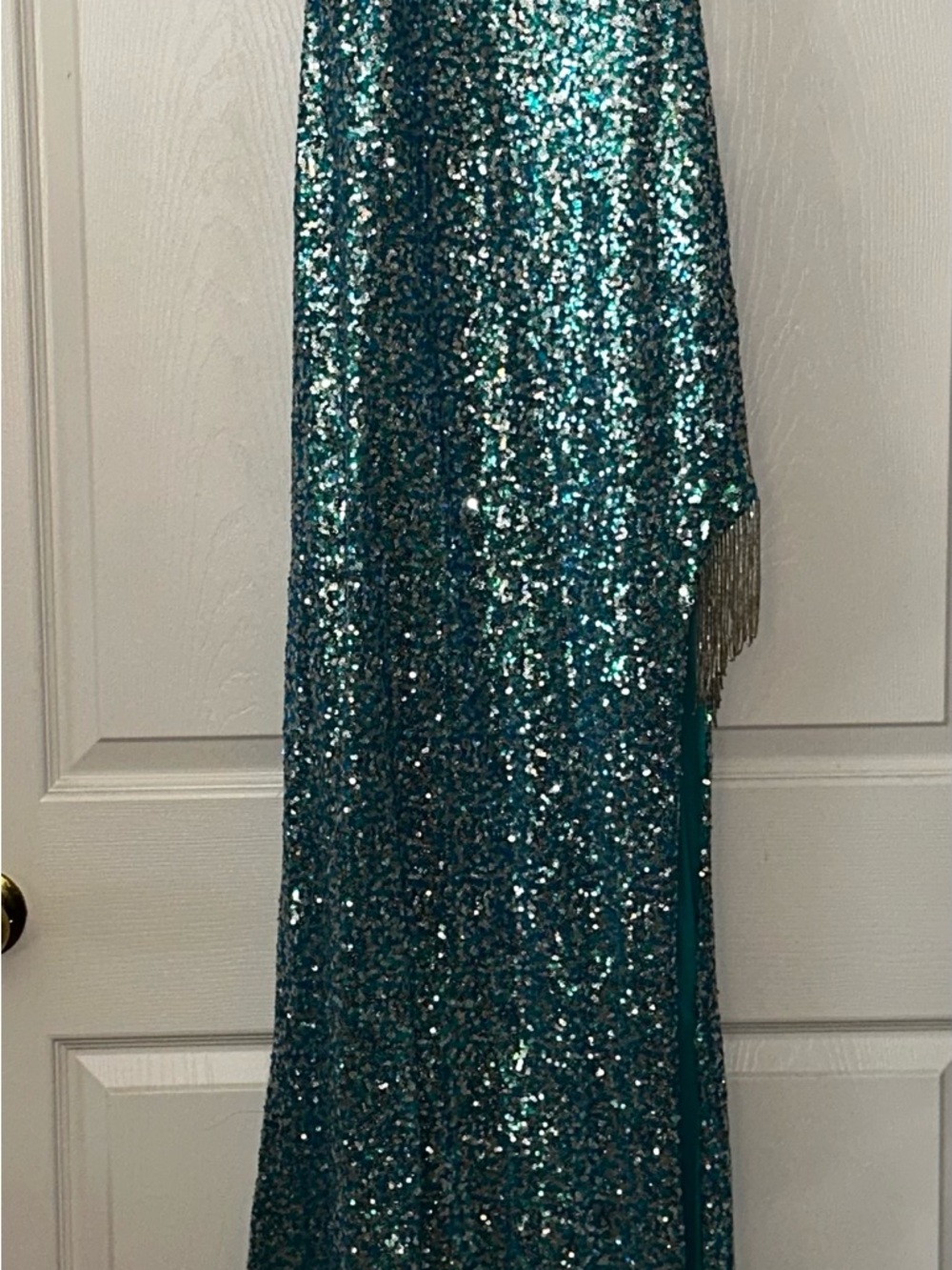 Teal and Blue Sequin prom Dress